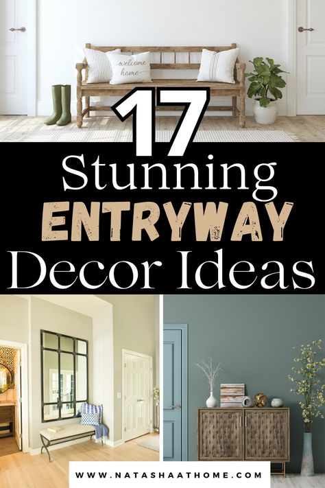 Entryway Decor Ideas Main Entryway Ideas, How To Decorate A Bench, Modern Entryway Ideas, Front Entry Decor, Modern Entryway Decor, Entryway Decor Ideas, Minimalist Dekor, Entry Decor, Entryway Mirror