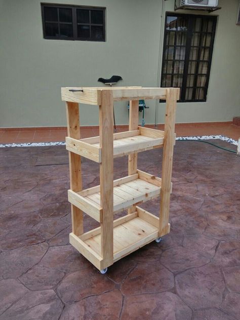 Diy Wood Cart With Wheels, Pallet Wood Kitchen, Diy Kitchen Cart, Cinderella Musical, Pallet Table Top, Wood Cart, Guitar Storage, Wooden Cart, Pallet Kitchen