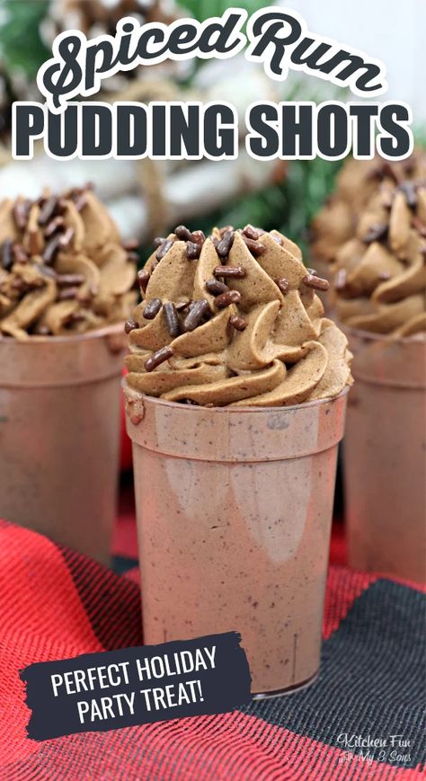 Mocha Pudding, Chocolate Pudding Shots, Spiked Punch, Holiday Party Treats, Jello Pudding Shots, Coffee Shots, Xmas Recipes, Dessert Shots, Liquor Recipes