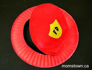 firefighter hat -- #firefighters, #toddler, #preschool Fire Truck Craft, Community Helpers Kindergarten, Fire Safety Theme, Community Helpers Crafts, Firefighter Hat, Fire Safety Preschool, Safety Crafts, Community Helpers Unit, Truck Crafts