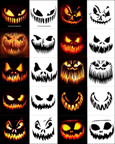 420+ Free Printable Halloween Pumpkin Carving Stencils, Patterns, Designs, Faces & Ideas Free Printable Pumpkin Carving Stencils, Pumpkin Face Templates, Printable Pumpkin Carving Stencils, Stencils Patterns, Scary Pumpkin Faces, Pumpkin Carving Stencils, Scary Halloween Pumpkins, Halloween Pumpkin Carving, Halloween Pumpkin Carving Stencils