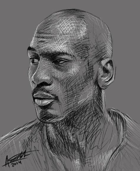 An incredible speed sketching in photoshop signed by the illustrator ANDREW STILTNER : http://www.andrewstiltnerart.com/  #MichaelJordan #AirJordan #Bulls #Nike #ArtJordan Michael Jordan Sketch, Jordan Sketch, Jordan Artwork, Michael Jordan Unc, Michael Jordan Art, Zentangle Art, How To Draw Hair, Art Drawings Simple, Chicago Bulls