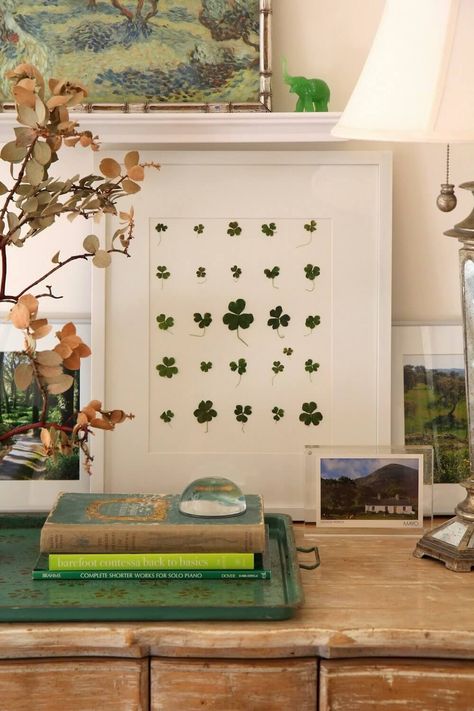 No, You Don't Need to Be Tacky to Decorate for St. Patrick's Day Diy St Patricks Day Decor, St Patricks Decorations, St Patricks Crafts, Pressed Flower Crafts, Fleurs Diy, St Patrick's Day Decorations, Saint Patties, St Patrick's Day Crafts, Pressed Flower Art