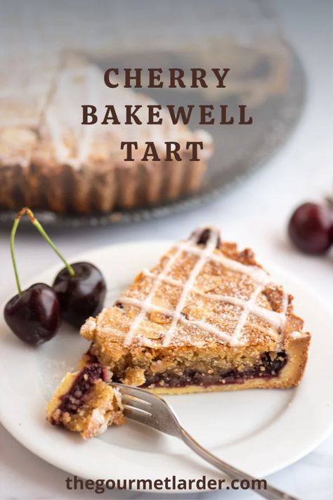 Cherry Bakewell Tart Recipe - The Gourmet Larder Bakewell Tart Recipe, Cherry Bakewell Tart, Custard Tarts Recipe, Short Pastry, Tartlets Recipe, Cherry Bakewell, Bakewell Tart, Custard Tart, Pastry Shells