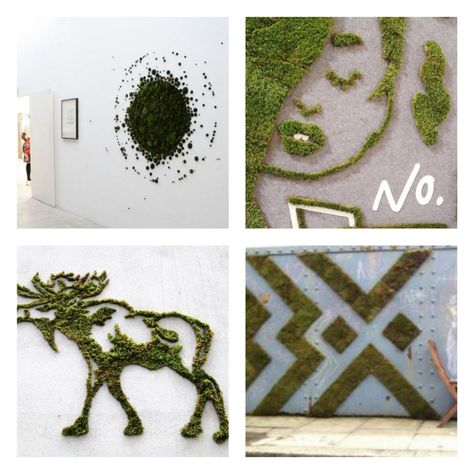 Moos Graffiti streetart künstler ornament collage Rainforest Theme, Moss Art, Land Art, Graffiti, Mural, Home Decor, Art