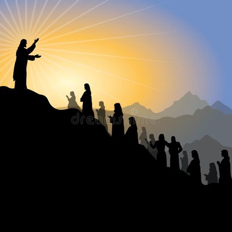 Jesus giving sermon. Silhouetted illustration of Jesus Christ preaching or givin , #Ad, #Silhouetted, #illustration, #Christ, #Jesus, #giving #ad Scene Illustration, Seek The Lord, Silhouette Illustration, Jesus Quotes, Monument Valley, Jesus Christ, Stock Vector, Vector Illustration, Bible