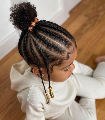 Lovely hair choice for the kids. It is naturally very protective and very easily maintainble. That's why toddlers wants this style. #edgesonfleek #beauty #beautiful #blackhairstyles #cornrows #cornrowstyles Black Baby Girl Hairstyles, Baby Girl Hairstyles Curly, Toddler Braided Hairstyles, Easy Toddler Hairstyles, Lil Girl Hairstyles, Kids Curly Hairstyles, Toddler Hairstyles Girl, Girls Natural Hairstyles, Natural Hairstyles For Kids