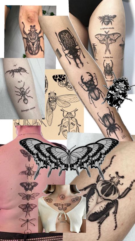 Bug Sleeve Tattoo, Insect Tattoo Sleeve, Oddities Tattoo, Bug Tattoo, Insect Tattoo, Half Sleeve Tattoo, Tattoo Sleeve, Leg Tattoos, Sleeve Tattoos