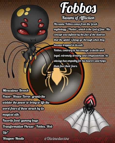 Fanmade Miraculous Kwami, Spider Kwami Oc, Spider Kwami Miraculous, Mlb Kwami Oc, Kwami Miraculous Oc Powers, Spider Miraculous Oc, Miraculous Ladybug Oc Kwami, Miraculous Kwami Ideas, Miraculous Ideas Oc