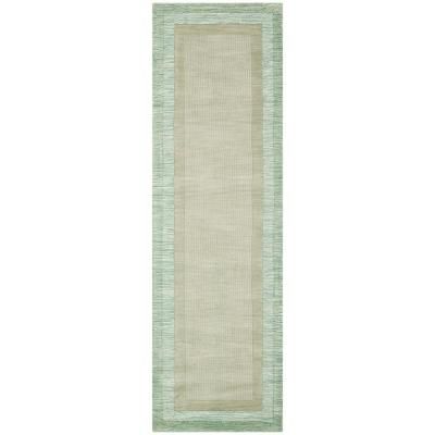 Safavieh Impressions Green/Beige 2 ft. 3 in. x 8 ft. Runner Rug Sage Green Runner, Green Runner Rug, Neutral Area Rugs, Safavieh Rug, Hand Loomed Rug, Etched Designs, Silver Area Rug, Wool Runner Rug, Wool Runners