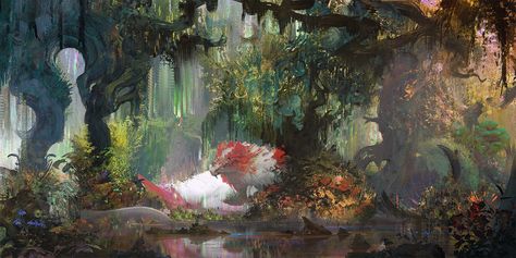 Okinawa Island, Digital Concept Art, Red Orchid, Red Orchids, Raya And The Last Dragon, The Last Dragon, Photoshop Painting, Fantasy Worlds, Fantasy Concept