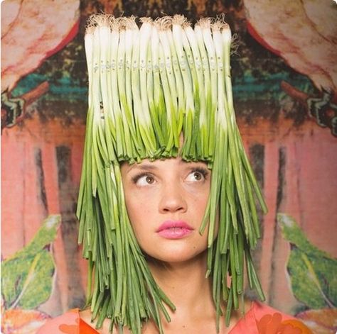 green onions Food Costume Ideas, Afro Hairstyles Women, Playing With Food, Laura Miller, Short Afro Hairstyles, Natural Afro, Plant Party, Hairstyle Short, Paper Mache Clay