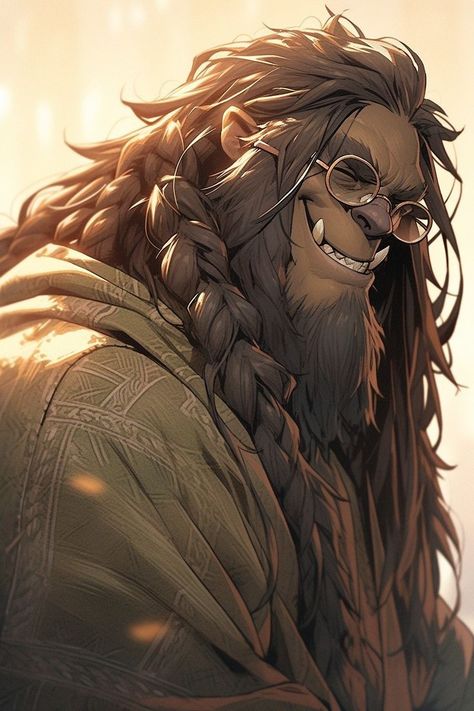 Monstrous Humanoid Art, Dnd Characters Races, Dnd 5e Druid Character Art, Dnd Oc Drawing, D&d Bugbear, Dnd Bugbear Character Art, Cool Dnd Characters, Bugbear Wizard, D N D Characters