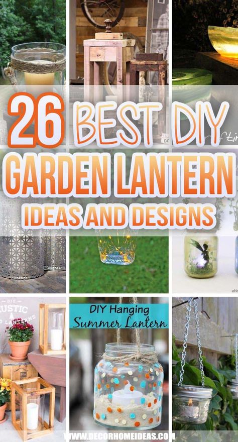 Solar Light Crafts, Garden Lantern, Stone Ideas, Lantern Ideas, Outdoor Hanging Lanterns, Garden Lanterns, Garden Crafts Diy, Diy Outdoor Decor, Diy Lanterns