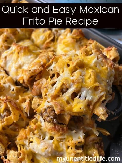 Casseroles With Refried Beans, Frito Dinner Recipes, Easy Mexican Supper Ideas, Frito Pie With Refried Beans, Meal With Refried Beans, Crock Pot Frito Chili Pie, Mexican Casserole With Refried Beans, Crockpot Frito Pie With Enchilada Sauce, Frito Enchilada Casserole