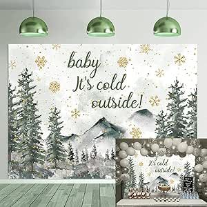 Outside Backdrop, Winter Baby Shower Decorations, Snowflake Photography, Christmas Party Backdrop, Baby Shower Background, Snowflake Baby Shower, Baby Shower Photography, Outside Baby Showers, Winter Wonderland Baby Shower