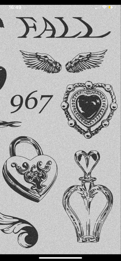 1920s Style Tattoo, Vintage Design Tattoo, Victorian Love Note Design, Vintage Object Tattoo, Heart Tattoo Grunge, Funky Fine Line Tattoo, Romantic Style Tattoo, Antique Heart Tattoo, Photo Line Tattoo