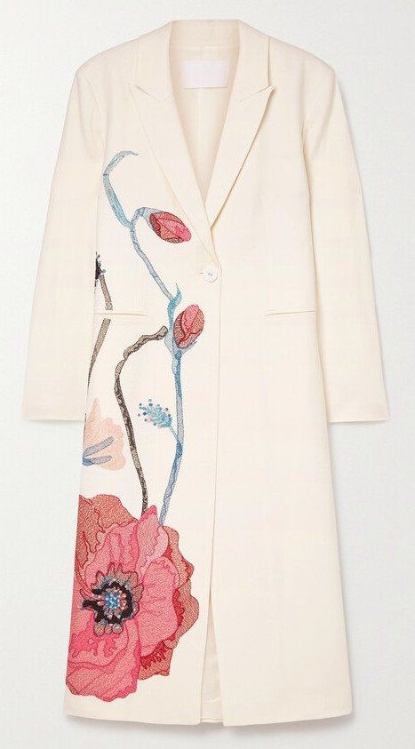 Coat Embroidery, Romantic Dresses, Mode Kimono, Fashion Top Outfits, Embroidered Wool, Abaya Designs, Embroidery On Clothes, Painted Clothes, Romantic Dress