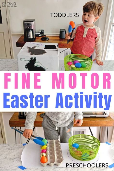 Fine Motor Easter Activity using Easter eggs for your toddler and preschooler. Easter Activities For Toddlers, Easter Activities For Preschool, Montessori Activities Preschool, Easy Kid Activities, Motor Art, Easter Crafts Preschool, Preschool Fine Motor Activities, Fine Motor Activity, Easter Activity