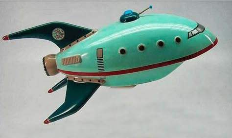 Retro Rocket Ship, Toy Spaceship, Vintage Spaceship, Spaceship Model, Rocket Art, Toy Rocket, Rocket Ships, Retro Rocket, Vintage Robots