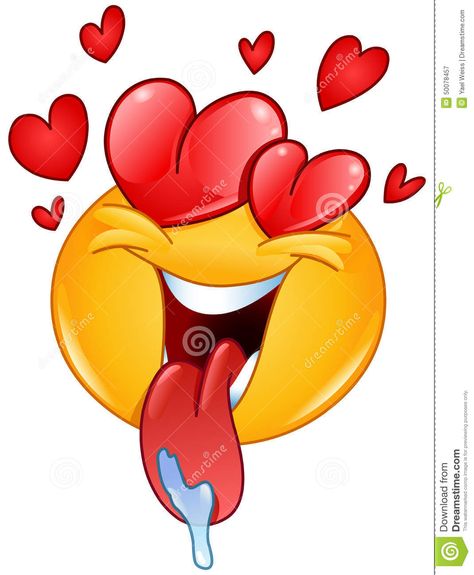 Ilustración acerca En emoticon del amor con los corazones y la lengua hacia fuera que babean. Ilustración de humor, beso, pegatinas - 50078457 Facebook Emoticons, Smiley Emoticon, Images Emoji, Love Smiley, Emoticons Emojis, Emoji Symbols, Animated Emoticons, Funny Emoticons, Emoji Love