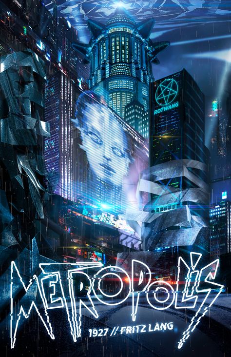 Metropolis 1927 Movie Posters, Futuristic Movie Poster, Metropolis Film, Scifi Poster, Futuristic Metropolis, Metropolis Poster, Cyberpunk Poster, Futuristic Poster, Metropolis 1927