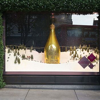 Armand de Brignac Dynastie now available in the UK - only £130,000 Festive Window Display, Armand De Brignac, Champagne Brands, Holiday Window Display, Its Christmas, Christmas Window Display, Christmas Pops, Wine Down, Wine Shop