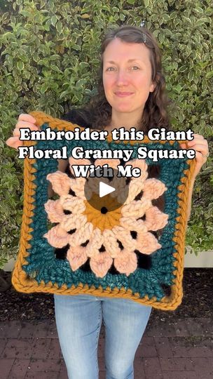 Giant Granny Square, Floral Granny Square, Fiber Artist, Forever Flowers, Love Always, Crochet Granny, Wool Yarn, Granny Square, I Decided