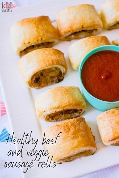 Healthy beef and veggie sausage rolls. The Aussie party favourite made healthier with the addition of veggies and improvement to the mince quality! Easy recipe, freezer friendly and really yummy! #kidgredients #sausagerolls #partyfood #kidsparty #aussie #veggies #hiddenveggies Beef Sausage Rolls, Aussie Party, Savoury Pastry Recipe, Hidden Vegetable Recipes, Week Meals, Lunchbox Recipes, Sausage Rolls Recipe, Toddler Lunch, Toddler Dinner