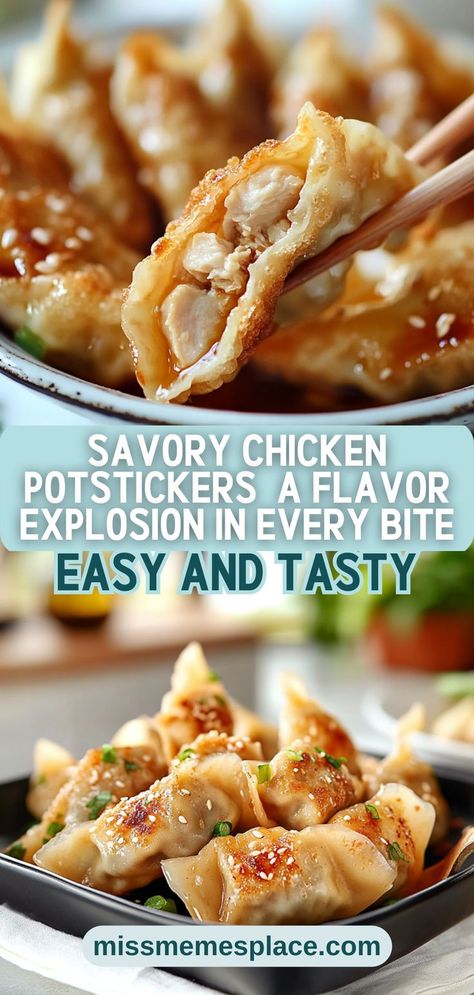 Say goodbye to store-bought dumplings and hello to savory chicken potstickers that deliver a flavor explosion in every bite! This recipe combines lean ground chicken, crisp cabbage, and fragrant green onions, all wrapped in delicate potsticker dough. Perfect for family dinners or entertaining guests, these homemade potstickers are not only delicious but also customizable with various fillings and dipping sauces. Get ready to impress your taste buds and those of your loved ones! Potsticker Dough, Homemade Potstickers, Chicken Potstickers, Dumpling Filling, Dipping Sauces, Savory Chicken, Best Chicken, Ground Chicken, Chicken And Dumplings