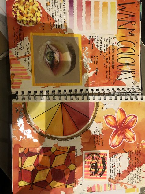 Art Cba 2 Ideas, Gcse Art Sketchbook Tone, Source Book Ideas Art, Alevel Sketchbook Art Mindmap, Colour Art Gcse, Art Gcse Mindmap Sketchbook Ideas, Colour Gcse Art Sketchbook Pages, Colourful Sketchbook Ideas, Alevel Art Mindmap