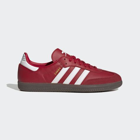 adidas Samba Arsenal Shoes - Red | Unisex Lifestyle | adidas US Arsenal Badge, Adidas Samba Shoes, Arsenal Team, Samba Shoes, World Cup Qatar, Power Red, London Clubs, Shoe Display, Sports Football