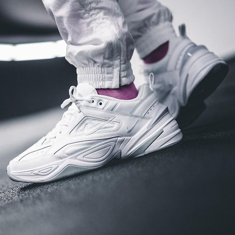 Release Date : August 9, 2018 Nike M2K Tekno White / Pure Platinum Credit : 43einhalb — #nike #tekno #sneakerhead #sneakersaddict #sneakers #kicks #footwear #shoes #fashion #style Mens Footwear Trends, Nike M2k Tekno White, M2k Tekno White, Nike Zoom 2k, Retro Running Shoes, Nike M2k, Dad Shoes, Sneakers Addict, Mens Nike Shoes