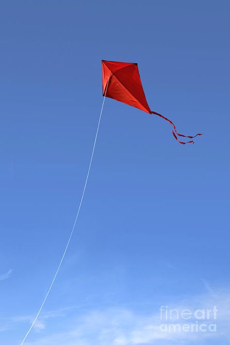 Kite Photograph - Red Kite in the Sky by Diane Diederich Kite In The Sky, Red Kite, Nostalgia Aesthetic, Kite Flying, Flying High, Rainbow Brite, Photo Background Images, Boy Photography Poses, Ap Art