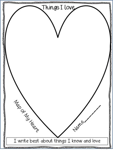 First Grade Wow: Beginning of the Year Writing Inspiration (Heart Map, What I Love, Happy to Be Me poem) Valentines Writing, 2nd Grade Writing, Ela Writing, 1st Grade Writing, First Grade Writing, Beginning Of Year, Work On Writing, Heart Map, Valentine Activities