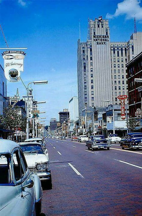 South Saginaw and Second Streets, Flint, Michigan, 1958