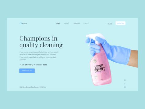 Cleaning company web by Ihor Humeniuk Cleaning Company Logo, Travel Website Design, Fashion Website Design, Unique Web Design, Cleaning Services Company, Freelance Web Design, Professional Website Design, Freelancer Website, Cleaning Company