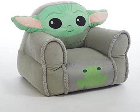 Amazon.com: Idea Nuova Star Wars: The Mandalorian Featuring The Child Figural Bean Bag Chair with Sherpa Trim, Ages 3+: Toys & Games Star Wars Bean Bag, Toddler Bean Bag, Star Wars Design, Toddler Chair, Kids Bean Bags, Bean Bag Sofa, Bean Bag Chair Kids, Plush Sofa, Star Wars The Mandalorian