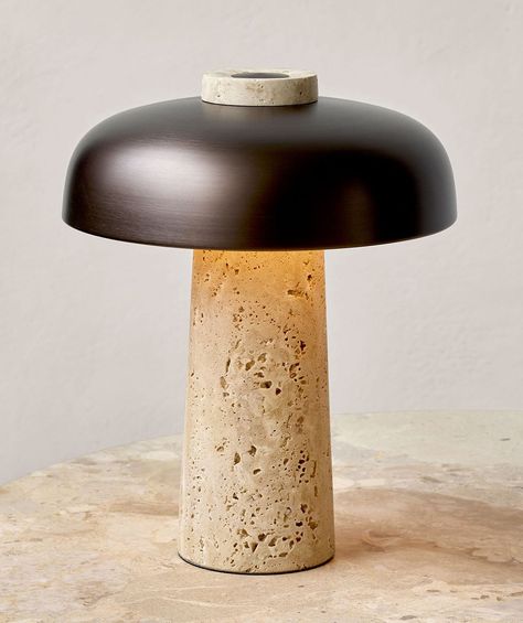 Stellar Works, Concrete Lamp, Small Bedside Table, Rechargeable Lamp, Table Led, Mushroom Lamp, Italian Marble, Table Lamp Design, Brass Table Lamps