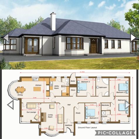 Bungalow Plans Ireland, House Plans Ireland, Ireland Houses, House Designs Ireland, Ensuite Room, Bungalow House Plans, Family House Plans, Bungalow House, Bungalow House Design