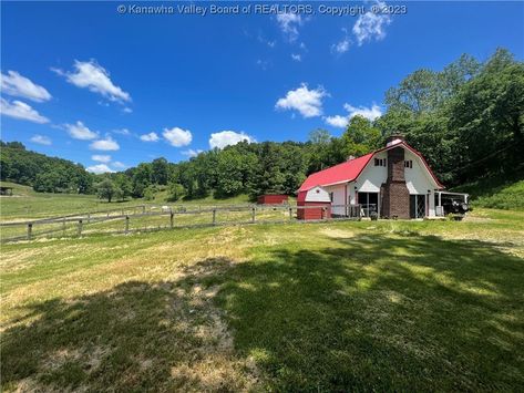 1976 Barn Home For Sale W/Outbuildings on 3.4 Acres West Virginia $175,000 - Country Life Dreams Cabins In West Virginia, Loft Playroom, West Va, Carport Patio, Life Dreams, Cabins For Sale, Barns Sheds, Virginia Homes, Barn Style House