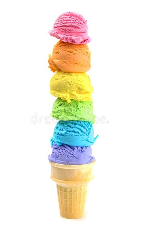 Six Large Scoops of Rainbow Ice Cream royalty free stock photos Ice Cream Pictures, Big Ice Cream, Giant Ice Cream, Rainbow Ice Cream, Colorful Ice Cream, Rainbow Food, Healthy Meals To Cook, Ice Ice Baby, Ice Creams