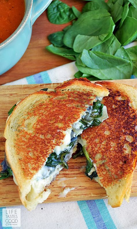 Artichoke Grilled Cheese, Artichoke Grilled, Melty Cheese, Grilled Sandwich, Fresh Spinach, Delicious Sandwiches, Ooey Gooey, Spinach Artichoke, Cheese Sandwich