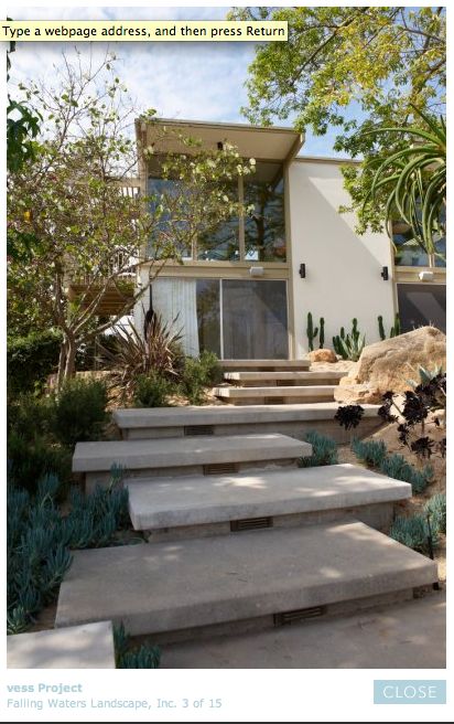 Picture 4 Suspended Stairs, Steps Makeover, Stairs Exterior, Eichler House, Stairs Concrete, Arizona Landscaping, Floating Steps, Outside Stairs, Front Door Steps