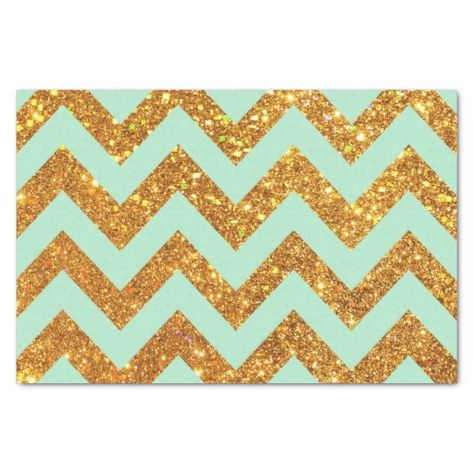 Turquoise Jade Girly Gold Glitter Chevron Pattern 10" X 15" Tissue Paper Teal Color Schemes, Glitter Chevron, Cute Bodysuits, Chevron Background, Chevron Wallpaper, Notes Stationery, Gold Color Scheme, Video Pink, Glitter Letters