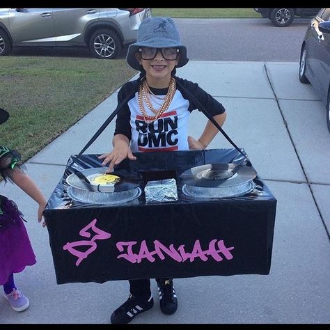 DIY DJ costume, DJ, Halloween Dj Costume, Kids Costumes, Costume Ideas, Riding Helmets, Captain Hat, Dj, Halloween, Hats, Quick Saves