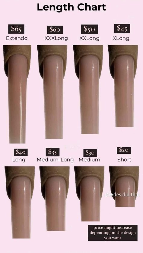 Nail Sizes Shape Chart Long, Nails Acrylic Size Chart, Square Nail Sizes, Acrylic Nail Chart Length, Nails Acrylic Length Chart, Square Nails Length Chart, Acrylic Nails Length Chart Square, Acrylic Nail Sizes Chart Length, Length Nails Chart