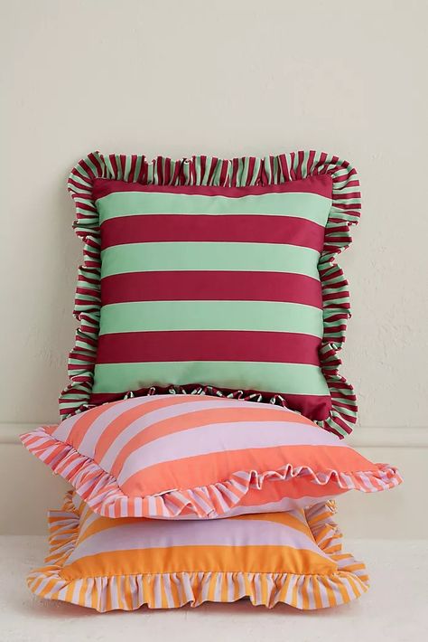 Cushion Funky Cushions, Striped Cushions, Bedroom Refresh, Home Decor Trends, Scatter Cushions, 인테리어 디자인, Sofa Pillows, Girl Room, Trending Decor