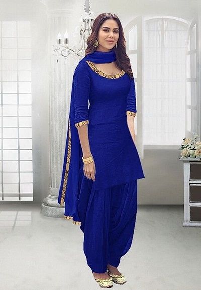 Suits Colour Combination, Patiyala Suits Designer, Patiyala Suits, Patiala Dress, Sonam Bajwa, Punjabi Dresses, Patiala Suit Designs, Blue Colour Dress, Combination Dresses