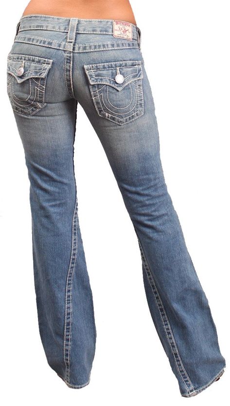 Joey Big T Light Wash Jean by True Religion @ Apparel Addiction - Easy Rider - Joey Big T - Flare - Button Flap Mushroom Hair, 5 Pocket Jeans, T Lights, Pocket Light, Easy Rider, Heel Caps, True Religion Jeans, Light Wash Jeans, Pocket Jeans